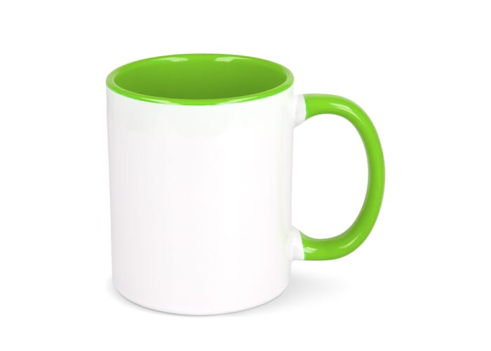 Mug intérieur et anse colorés à personnaliser 300ml Oslo Blanc et Vert clair